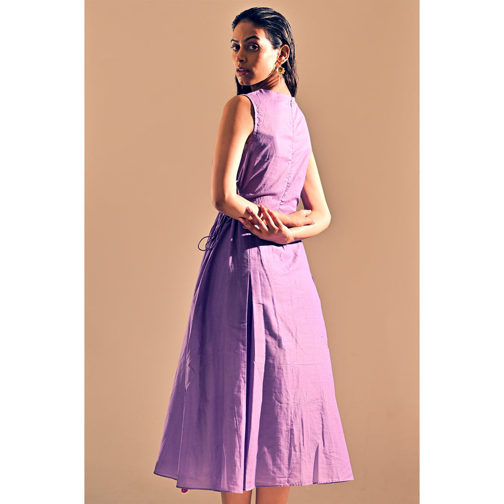 Lavender Cotton Side Cut Out Dress