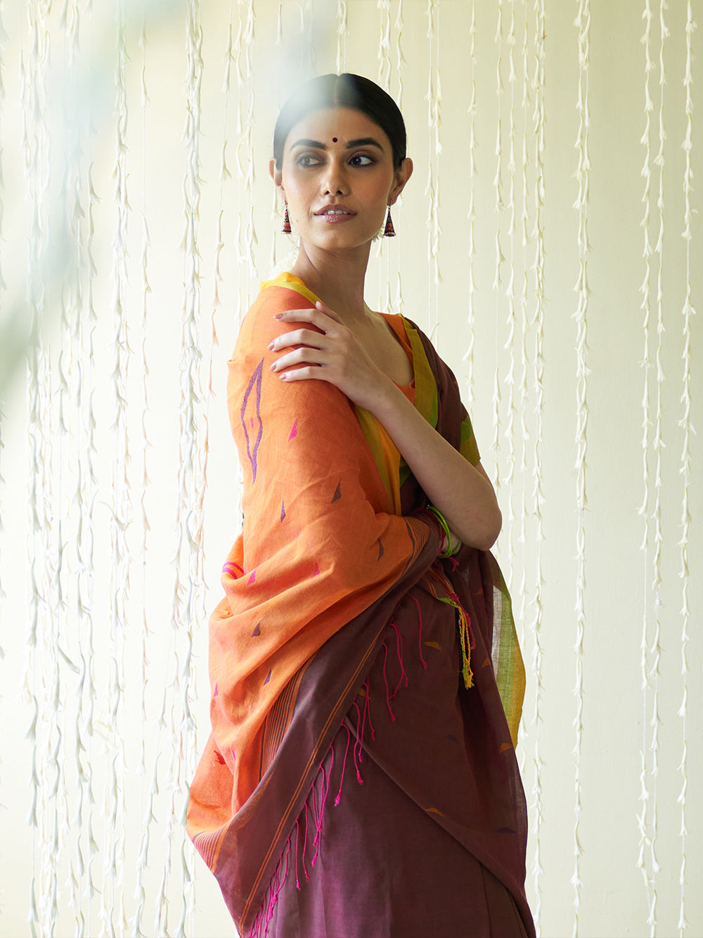 Yellow-Green Border With Motifs All Over Saree