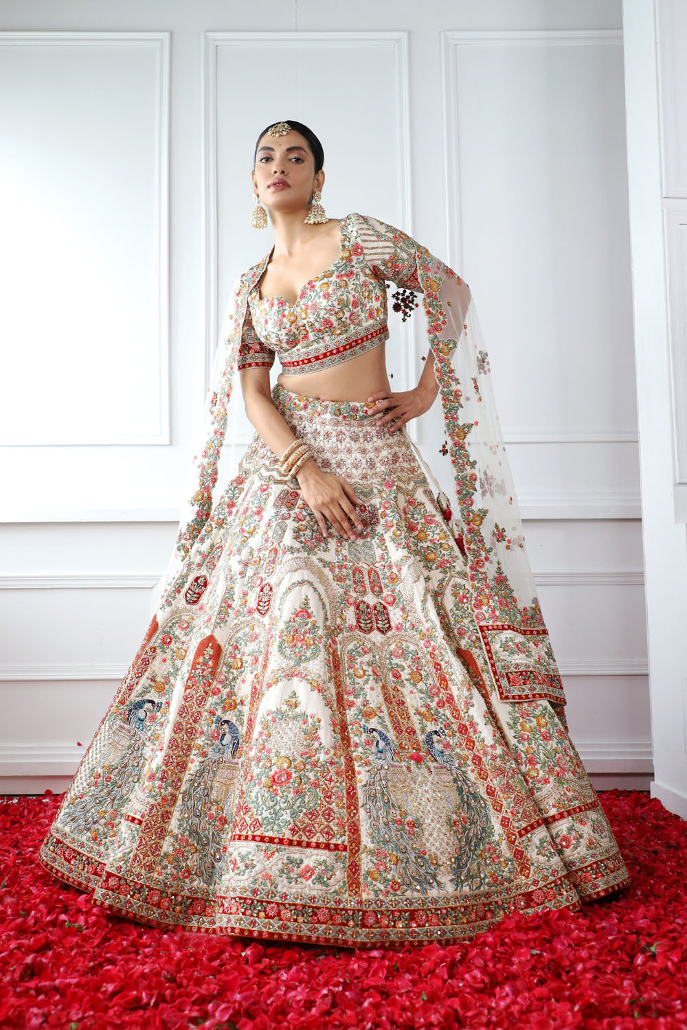 Ivory Shade Raw Silk Embroidered Lehenga Set – FUELTHESTORE