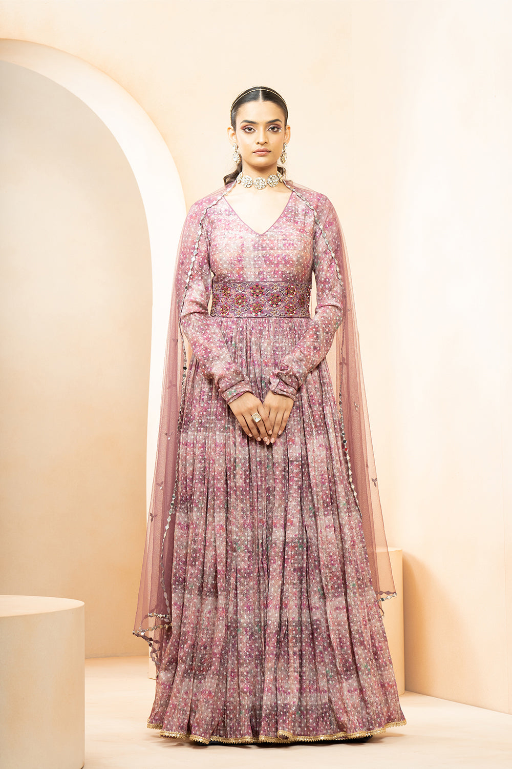 Silk Anarkali With Sequence Embroidery