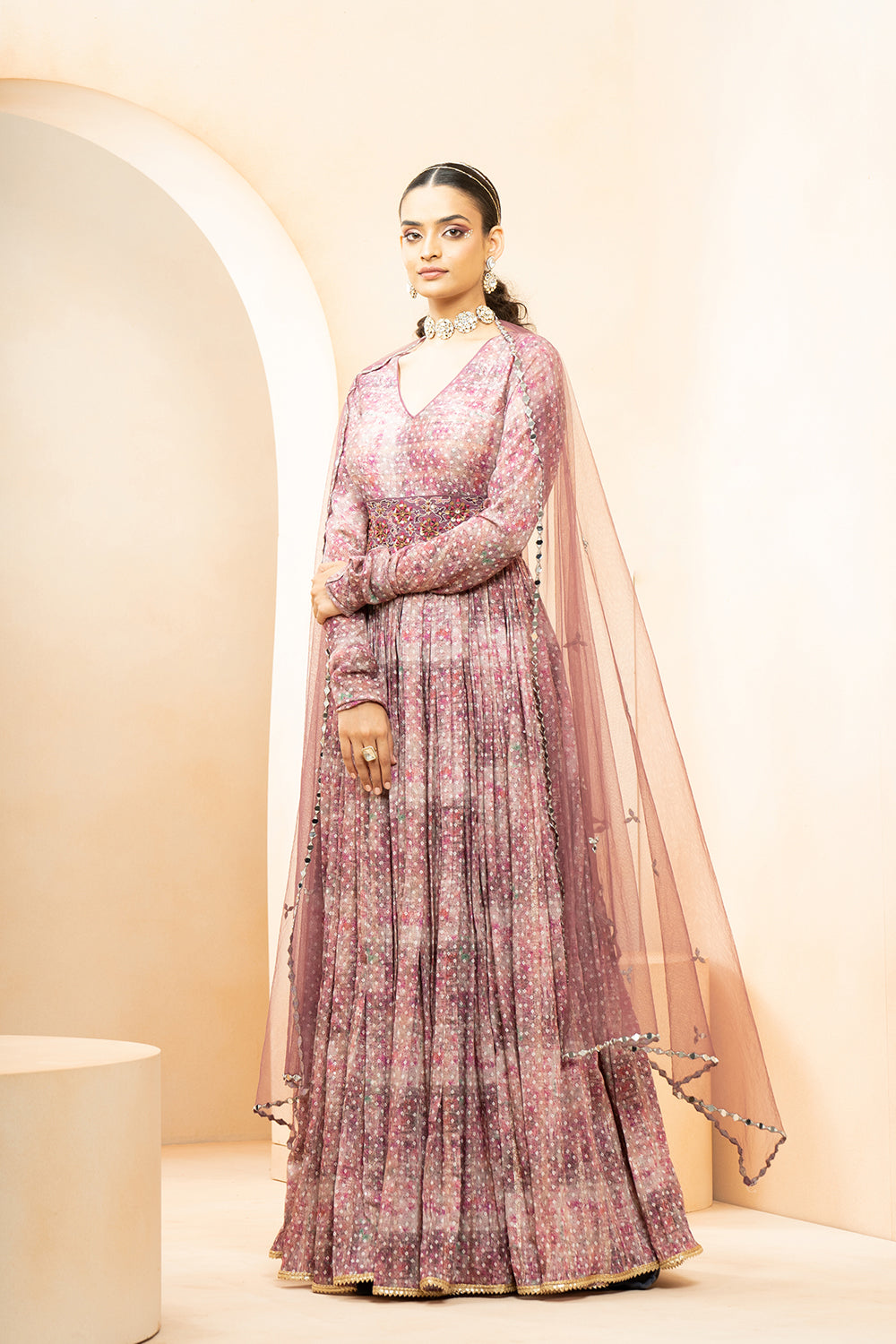 Silk Anarkali With Sequence Embroidery