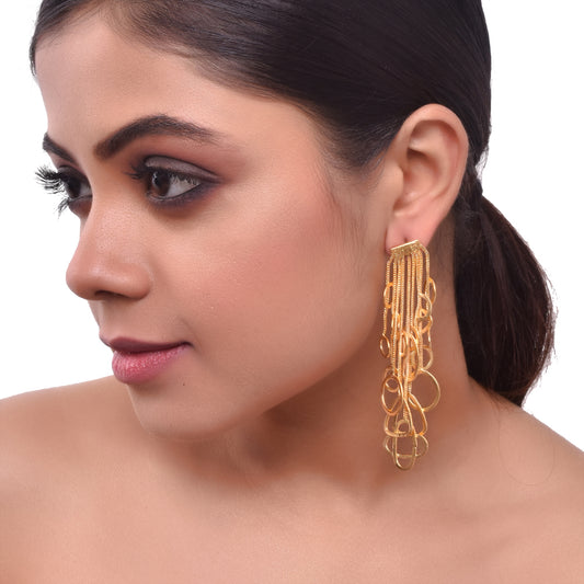 Gold Plated Chain Dangler Earrings