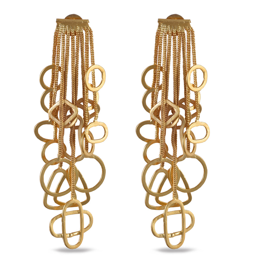 Gold Plated Chain Dangler Earrings