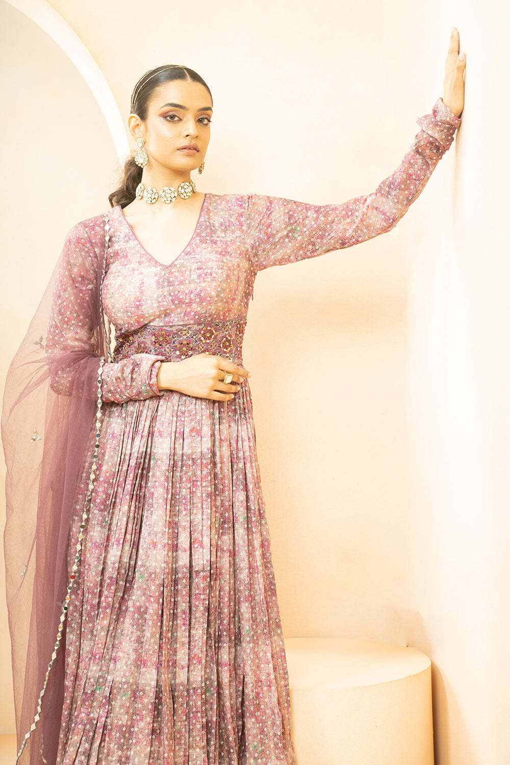 Silk Anarkali With Sequence Embroidery