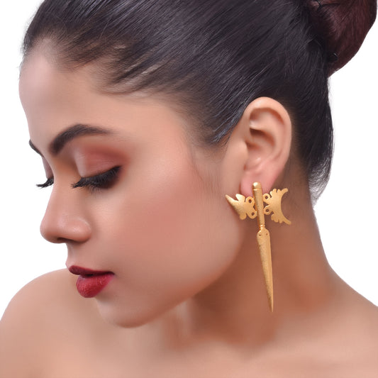 Gold Plated Cut-out Greek Earrings