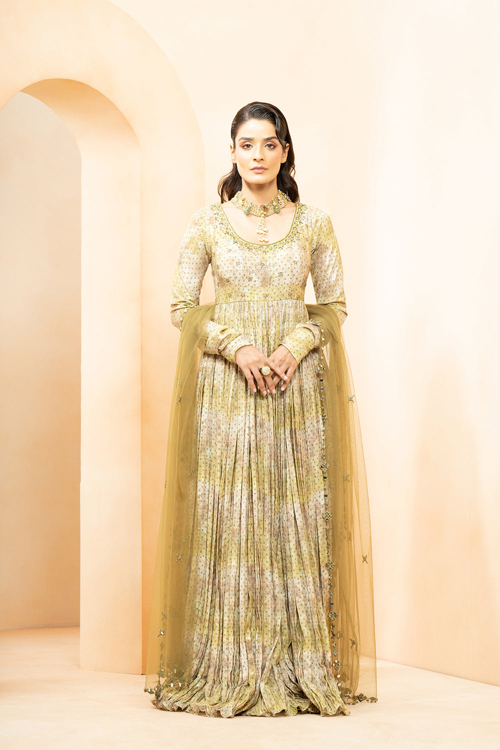 Silk Anarkali With Sequence Embroidery