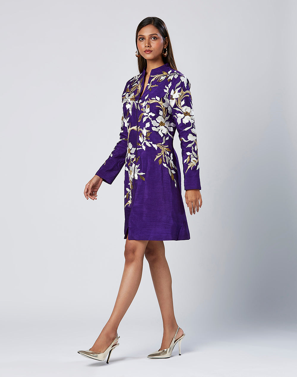 Embroidered Short  Blazer Dress