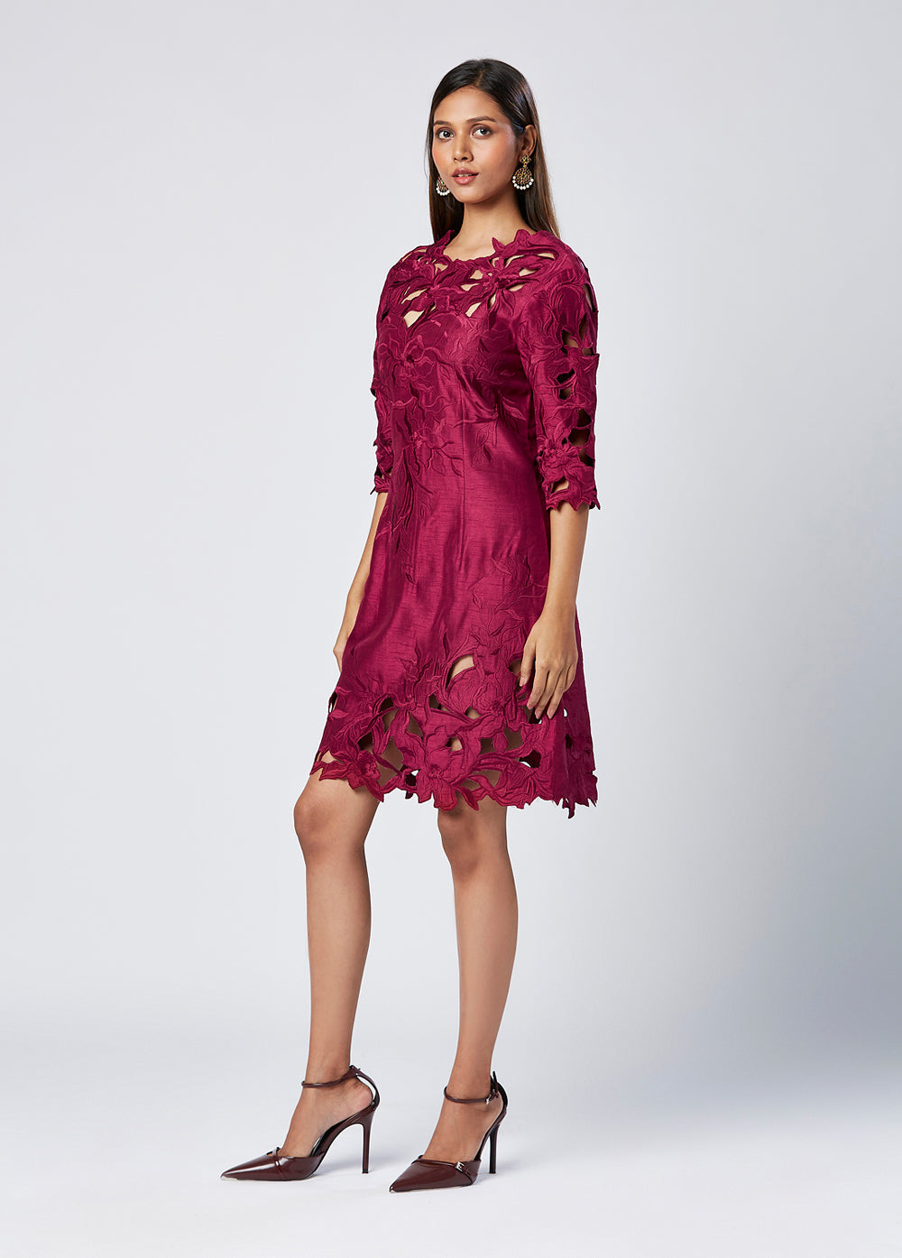 Embroidered Cutwork Short  Dress