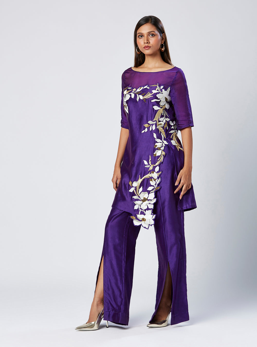 Embroidered Tunic And Pant Set