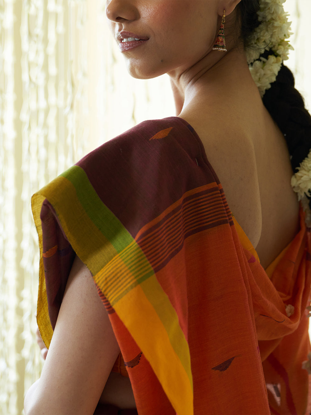 Yellow-Green Border With Motifs All Over Saree