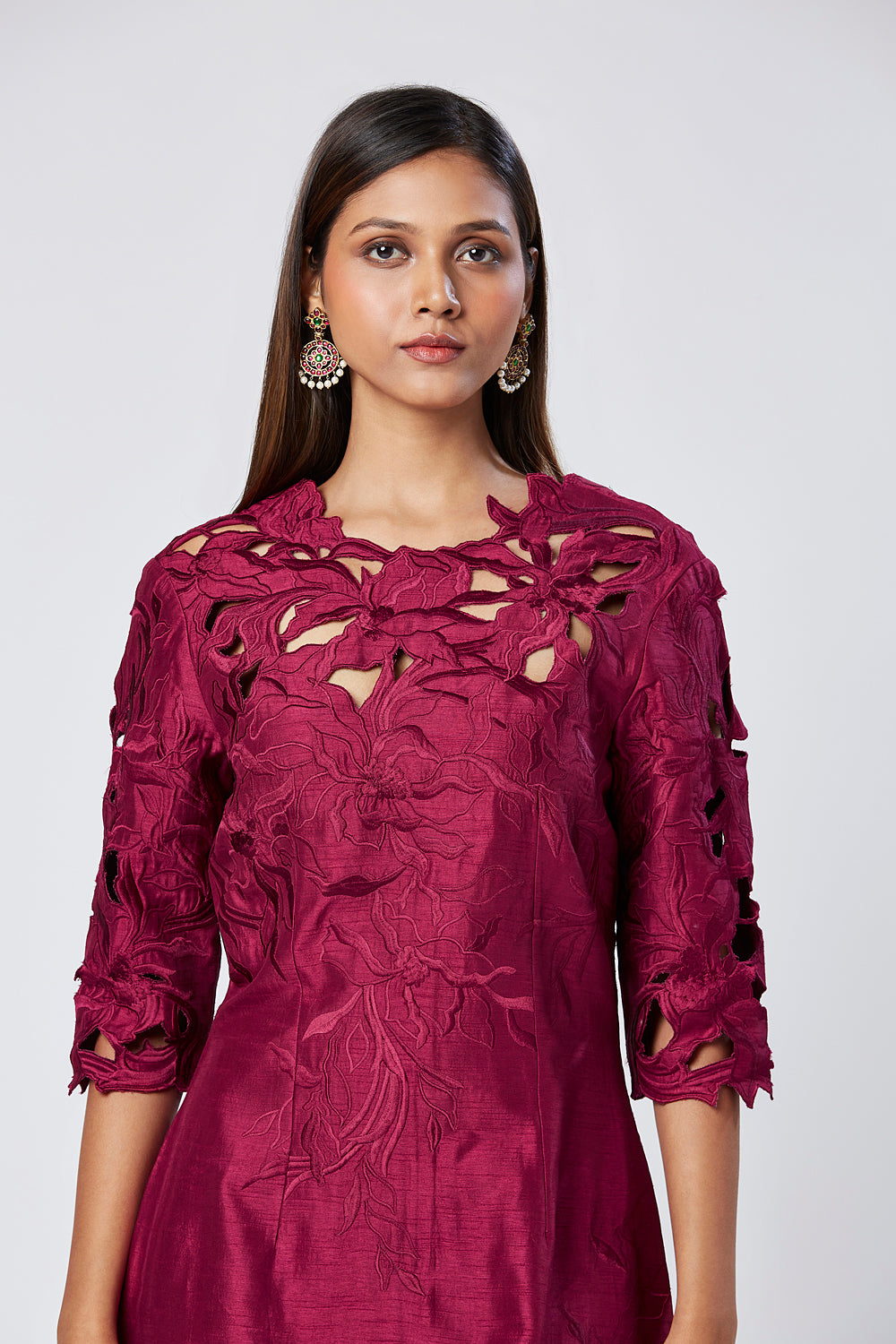 Embroidered Cutwork Short  Dress