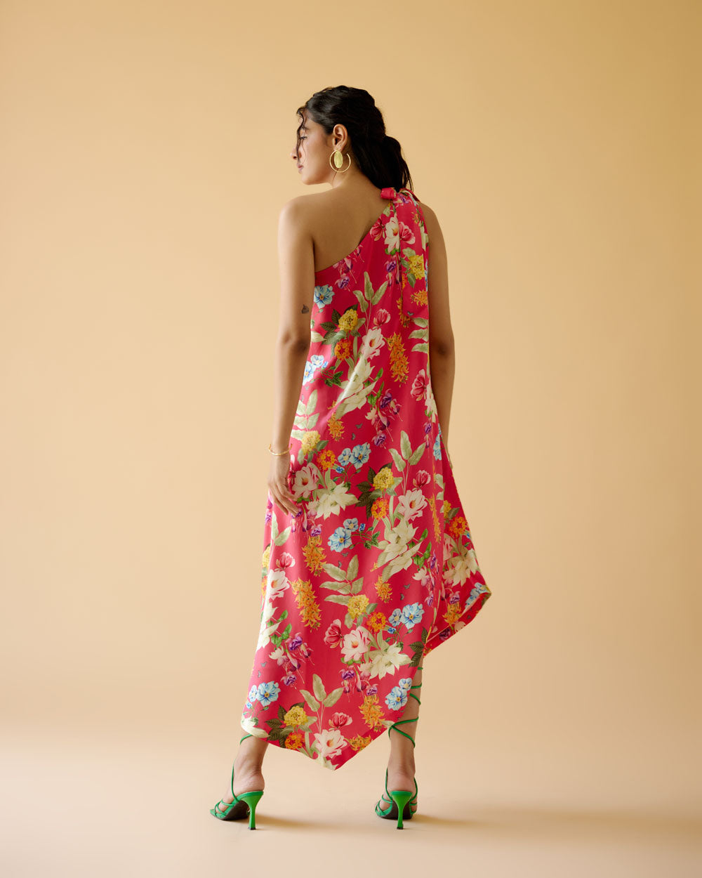 One-Shoulder Printed Dress