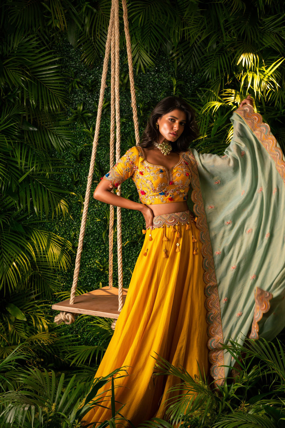 Mustard Yellow Lehenga Set