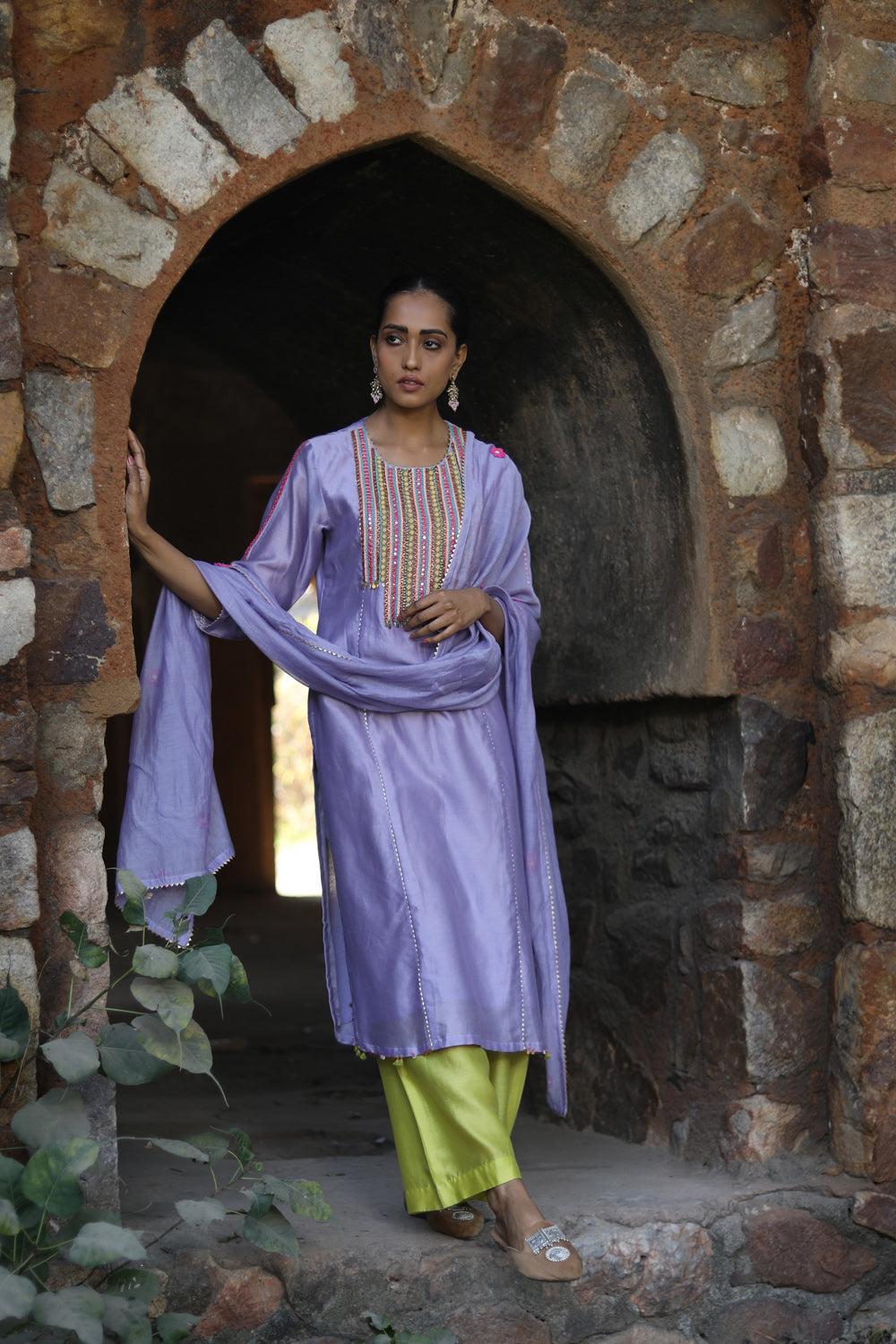 Chanderi Straight Cut Kurta Set