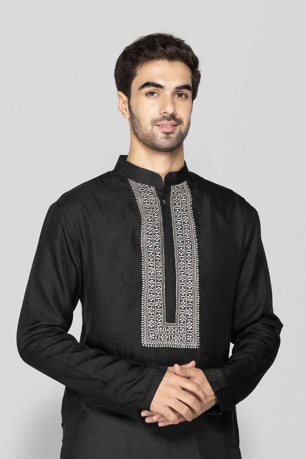 Black Jennifer Silk Kurta Set