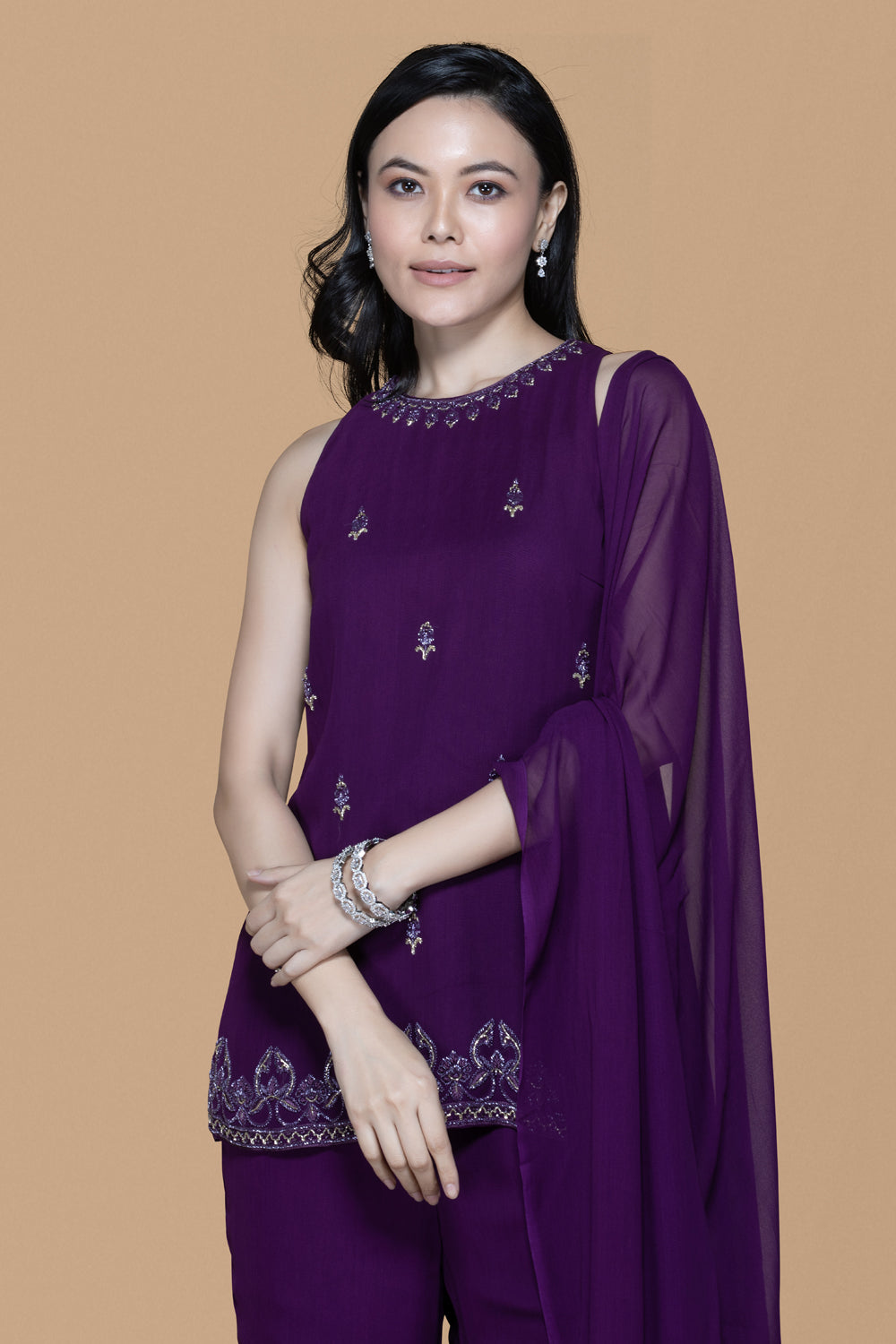 Purple Gharara Set