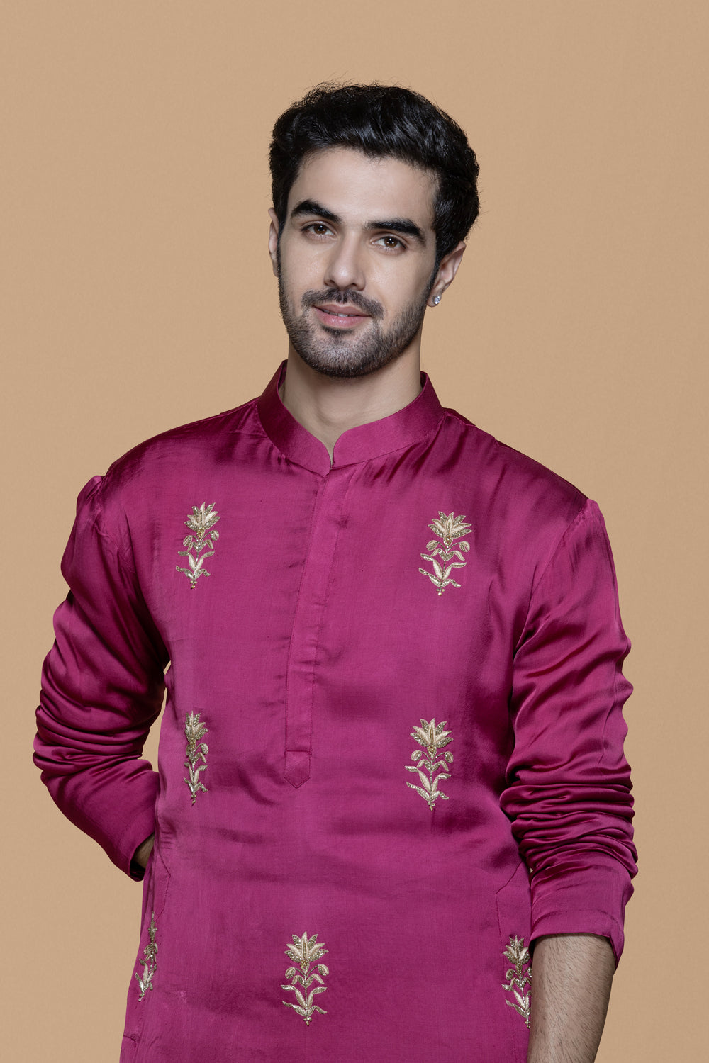 Magenta Lotus Kurta Set