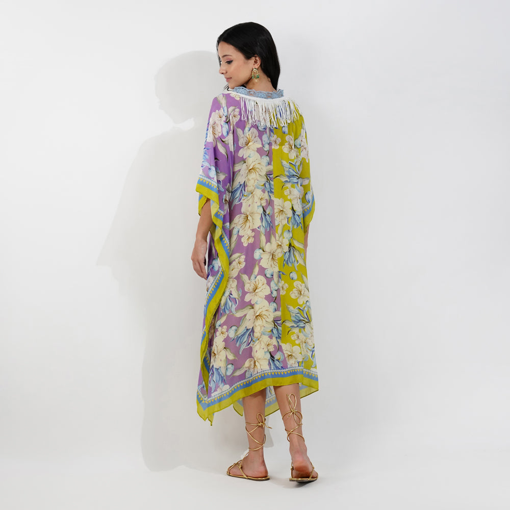 Dual Tone Vintage Floral Kaftan