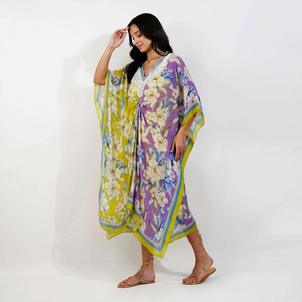 Dual Tone Vintage Floral Kaftan