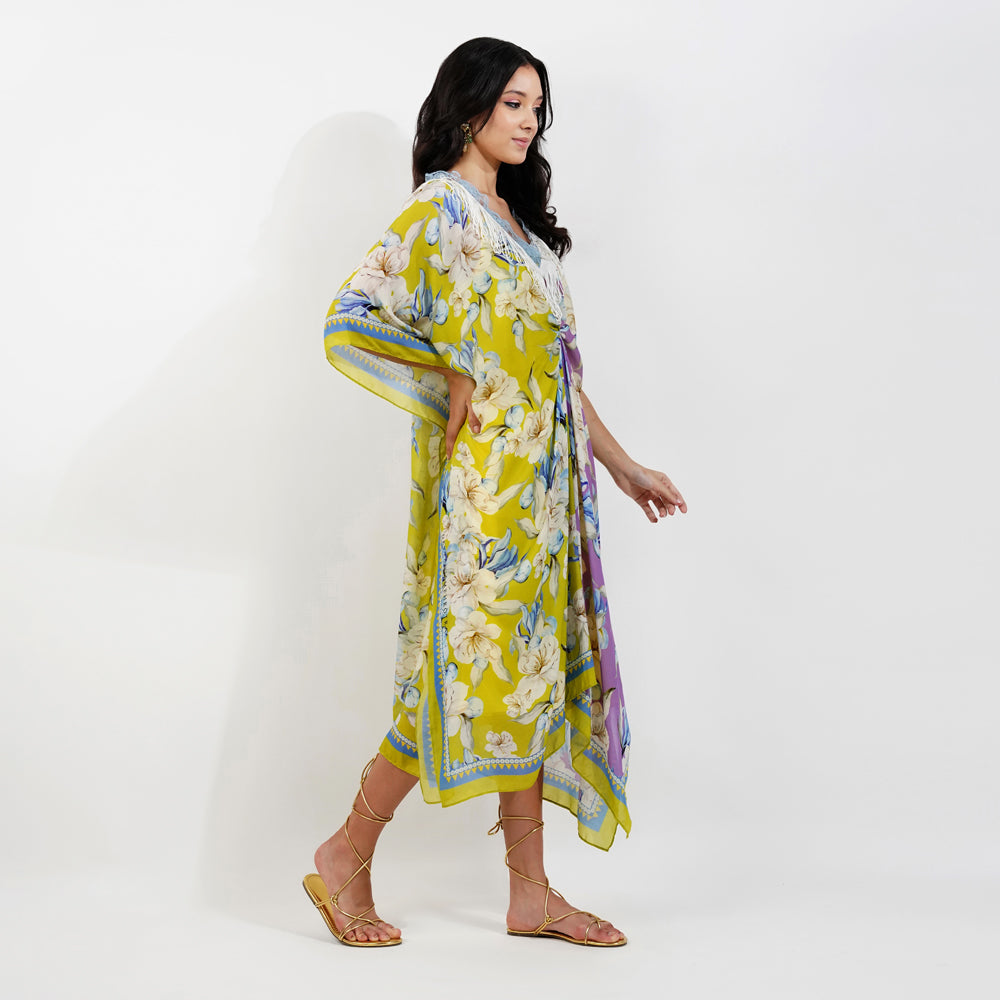 Dual Tone Vintage Floral Kaftan