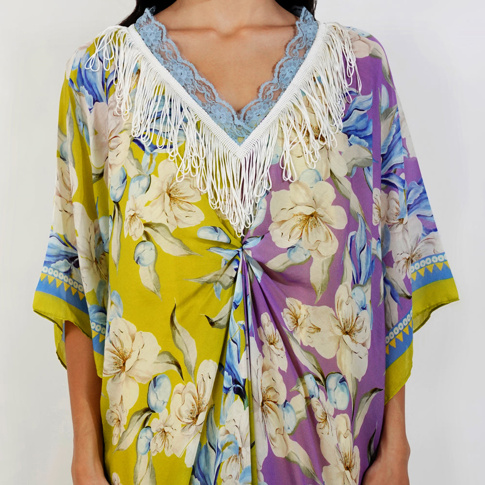 Dual Tone Vintage Floral Kaftan