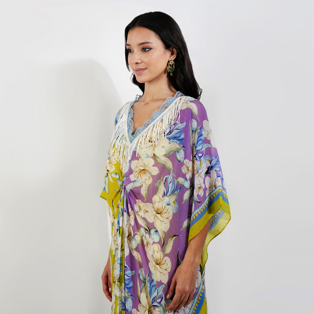 Dual Tone Vintage Floral Kaftan