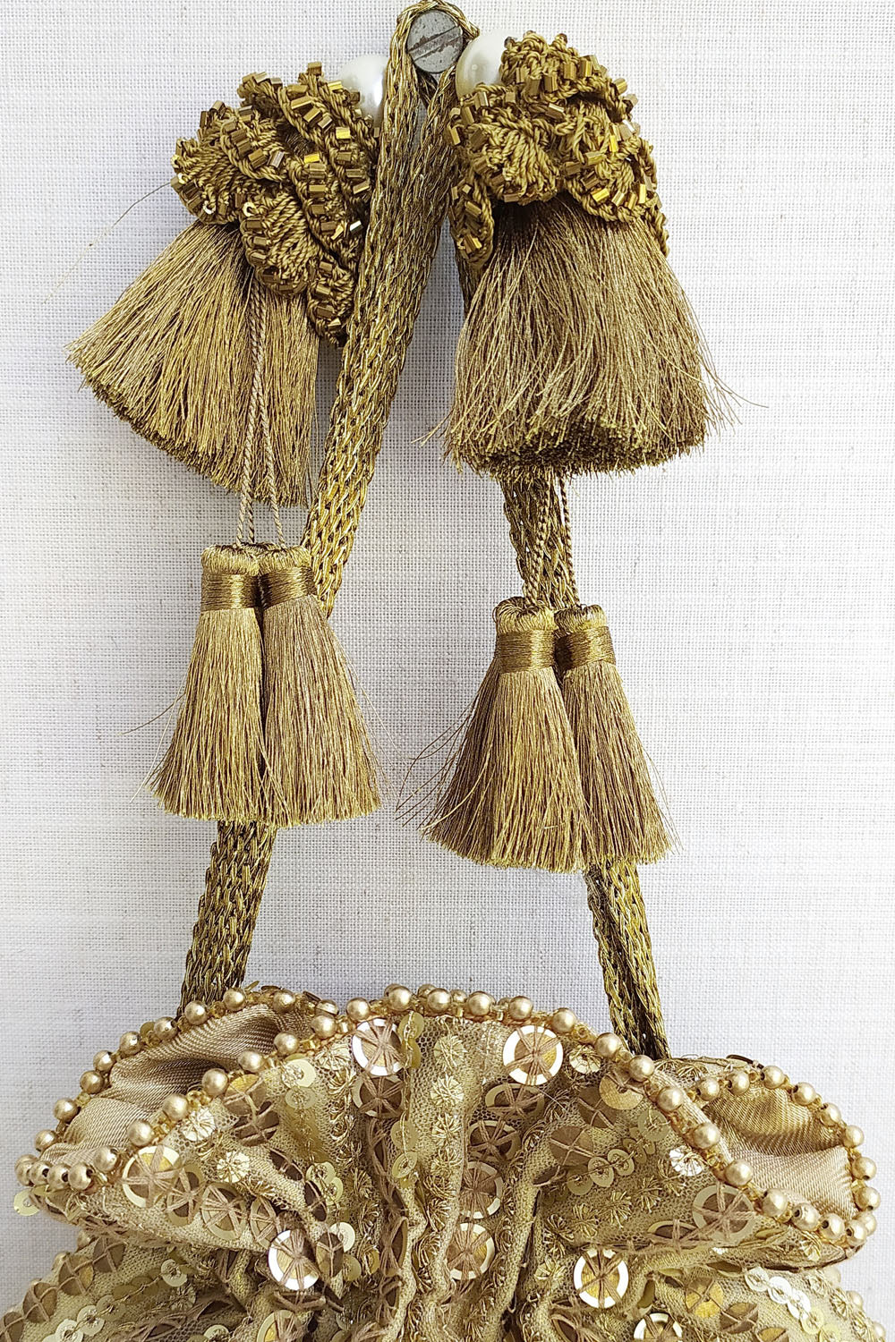 Antique Gold Sequin Potli Bag