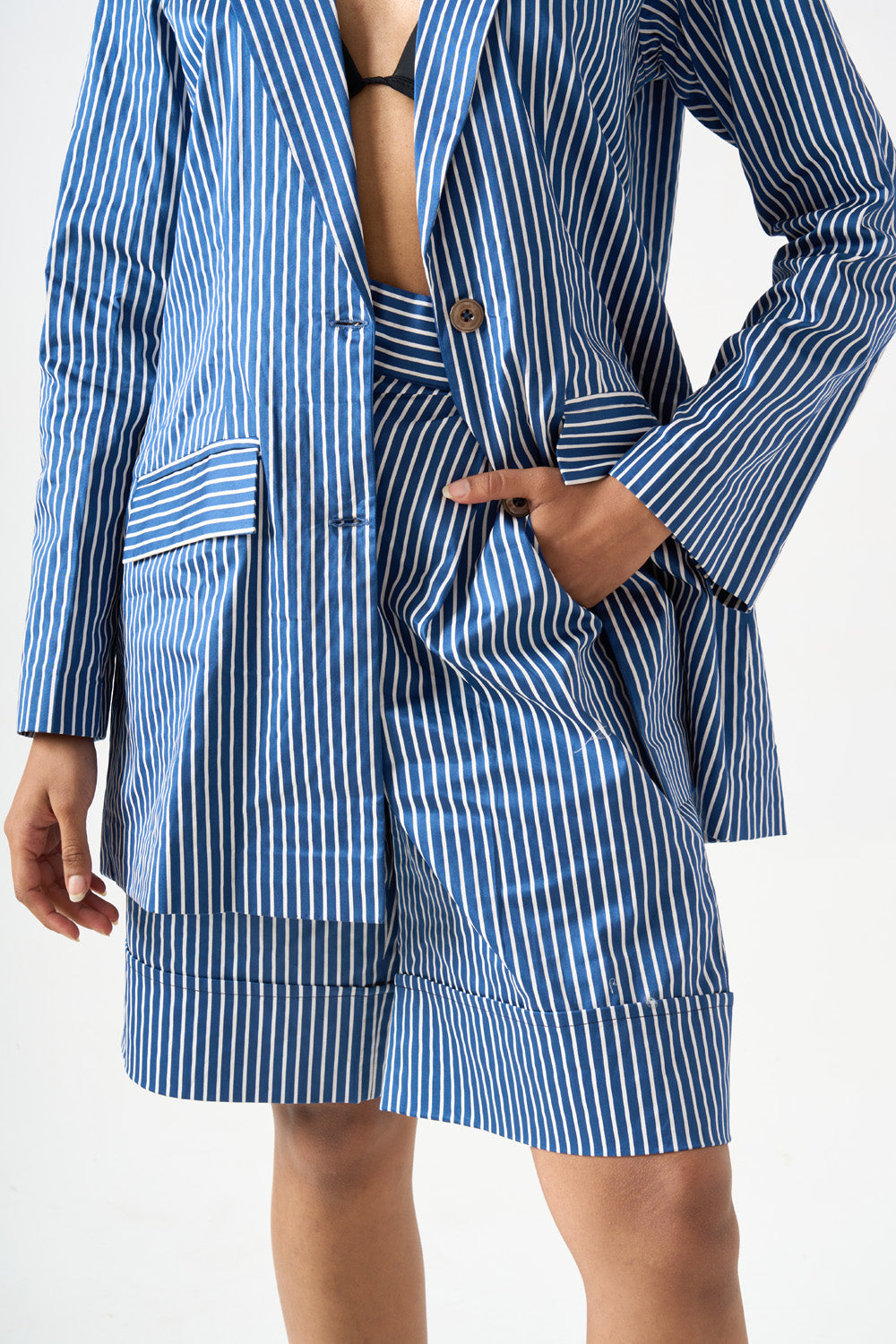 Stripped Blazer & Short Set