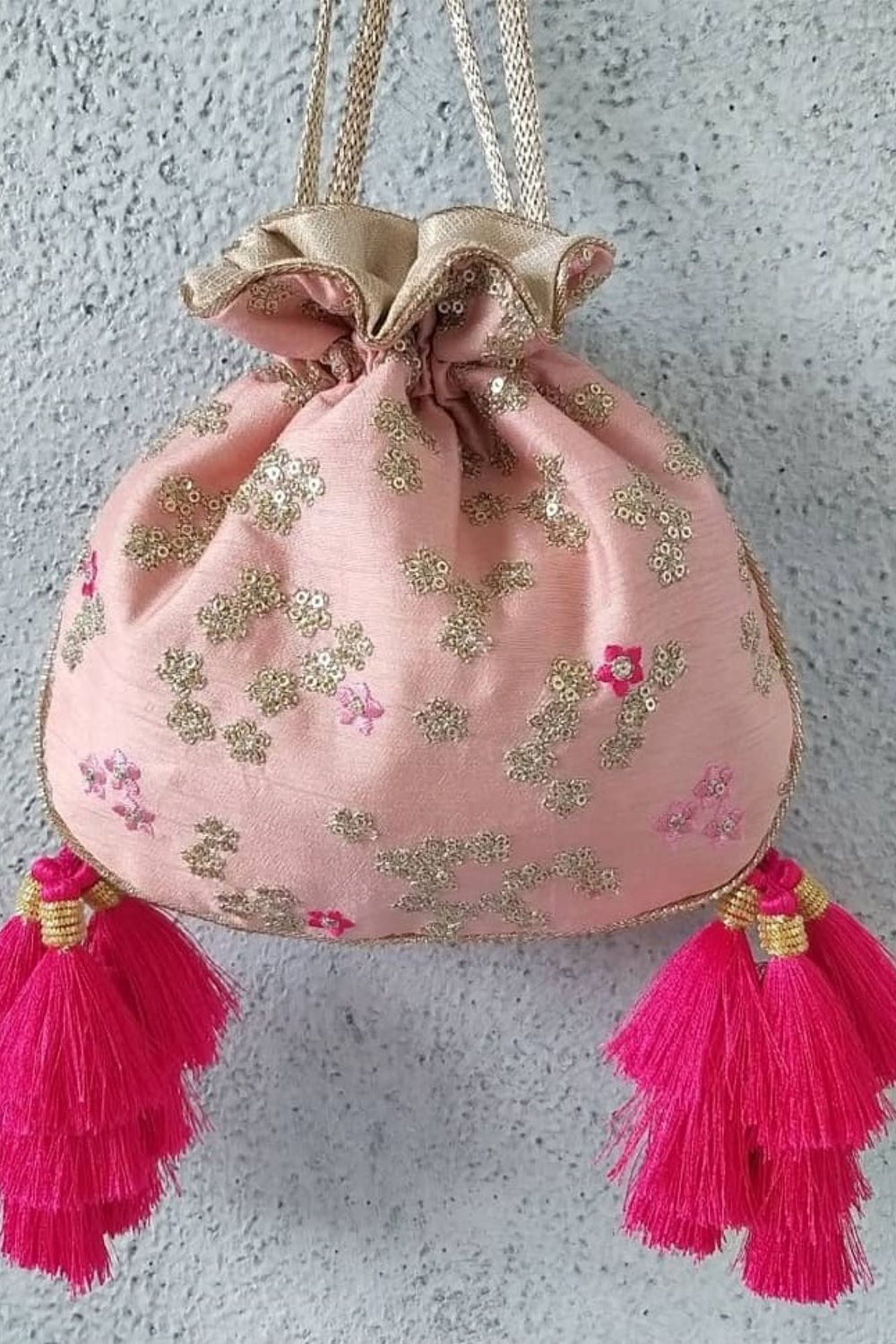Azalea Blush And Hot Pink Potli Bag