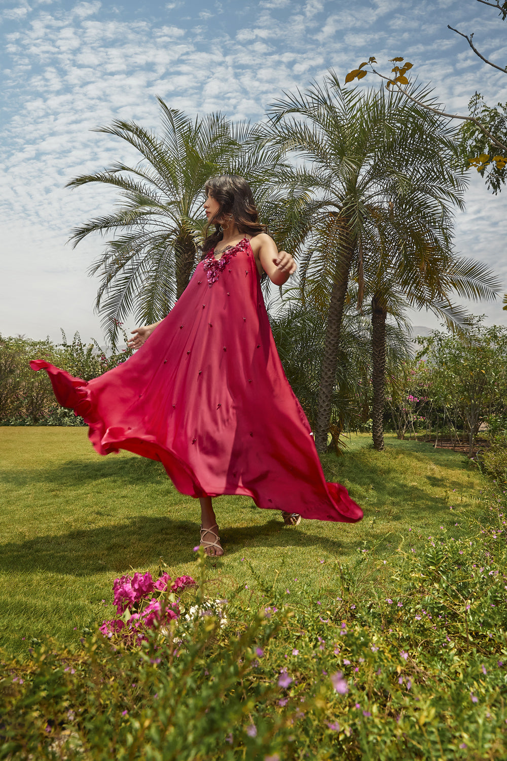 Cerise Pink Bias Dress