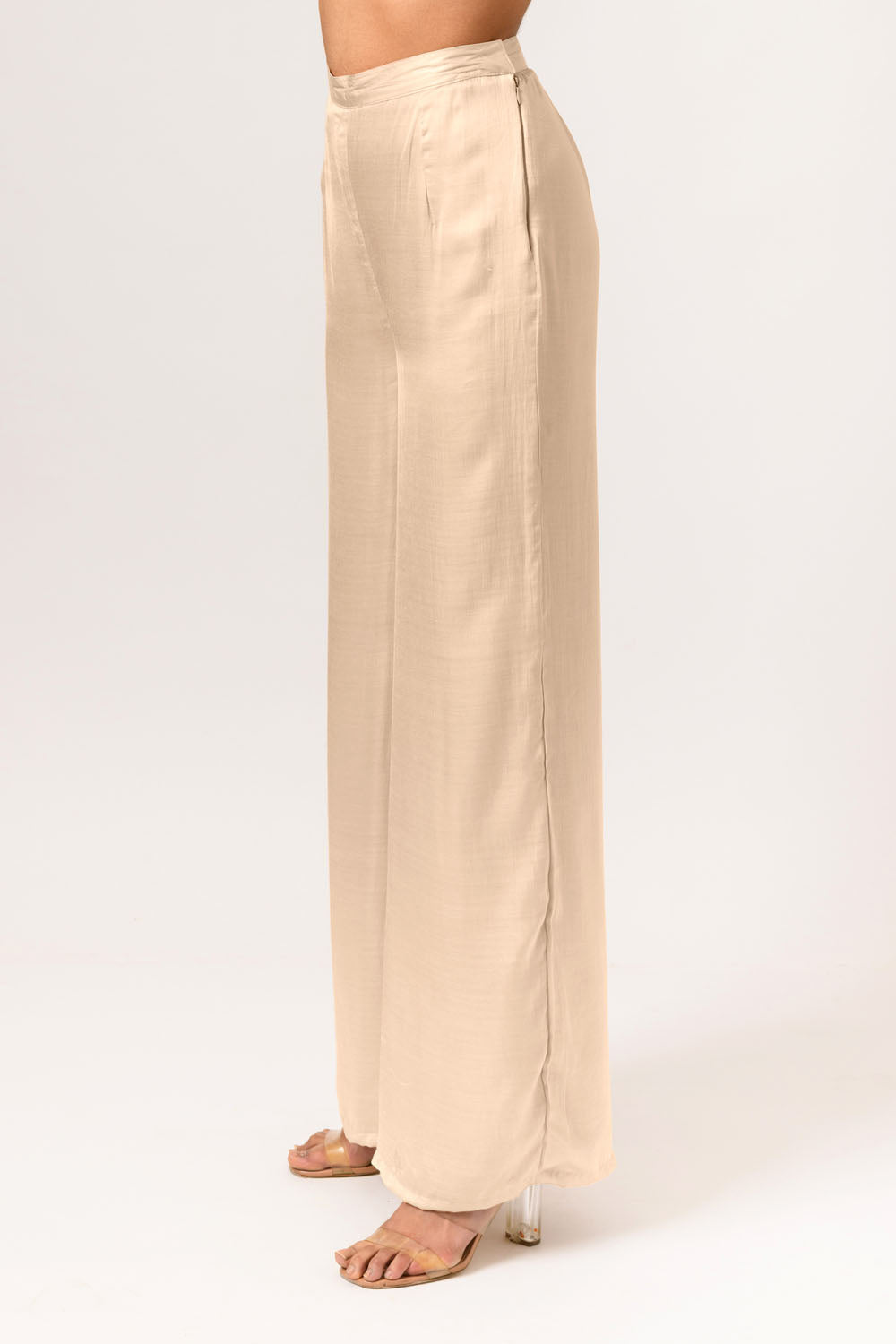 Ecru-Wide Legged Pants