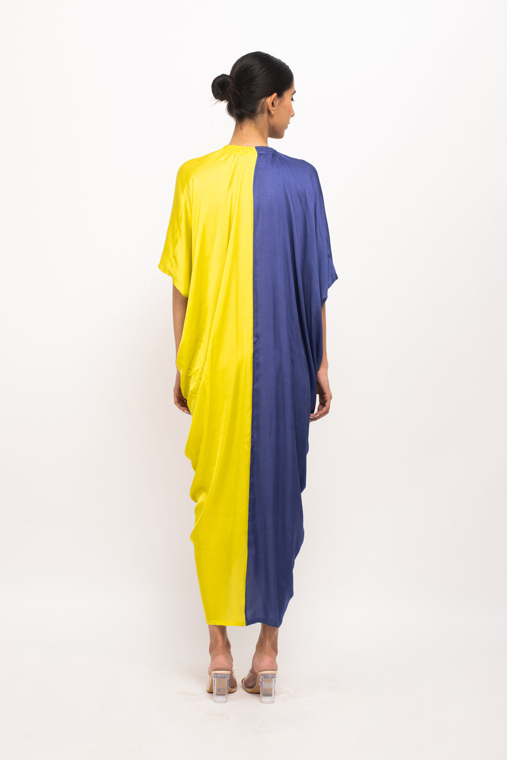 Blue-Neon Rouching Cape