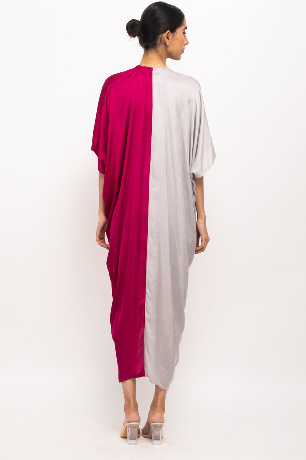 Wine-Grey Rouching Cape