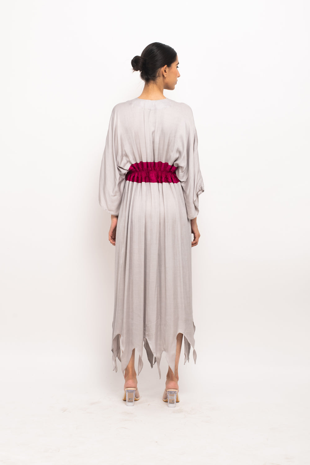 Grey-Wine Asymmetrical Cape