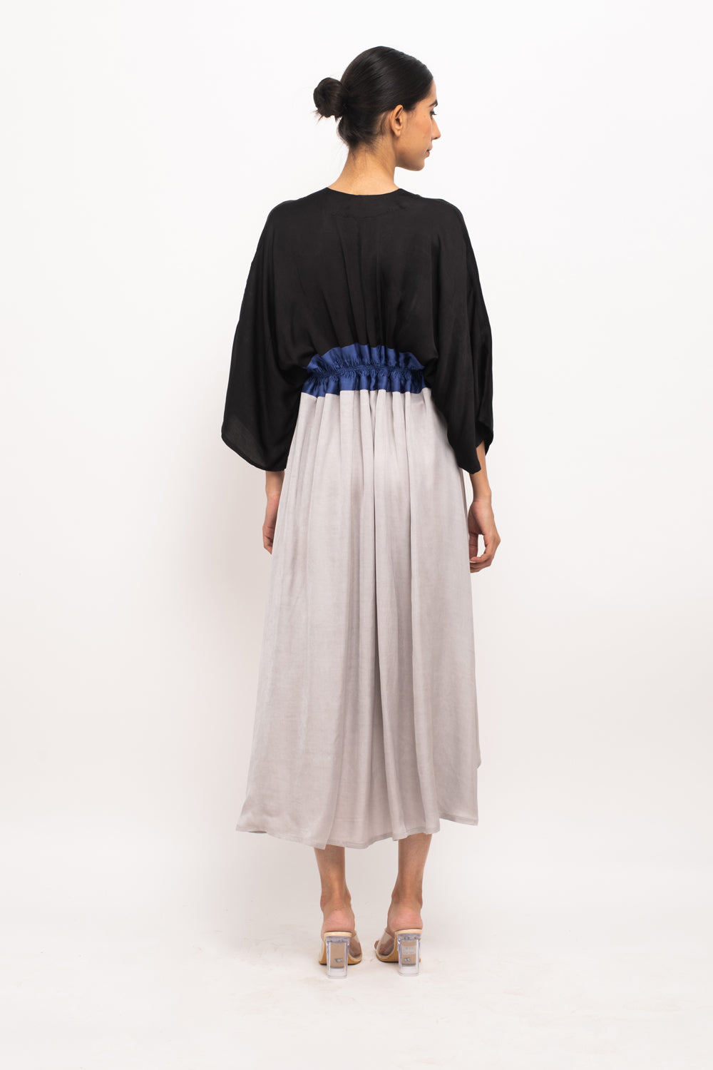 Black-Blue-Grey High Low Cape