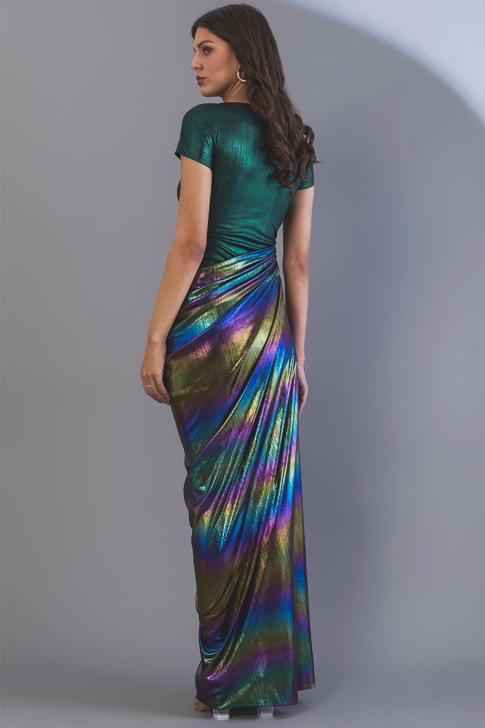 Metallic Draped Gown