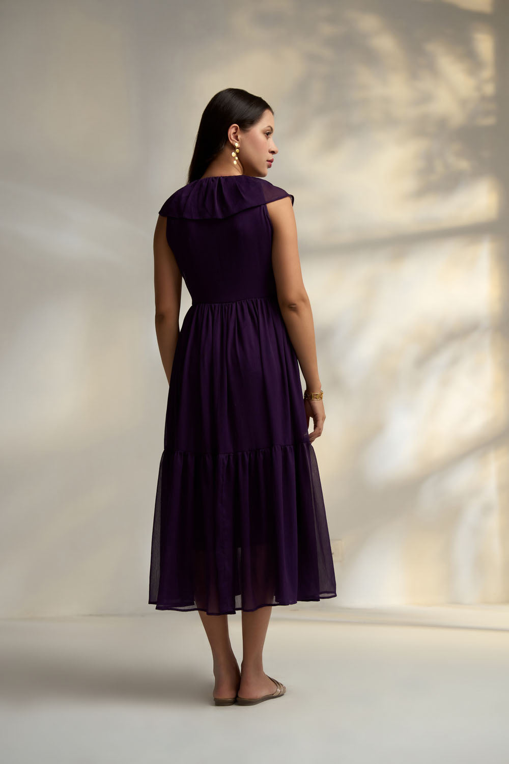 A-Line Tiered Midi Dress