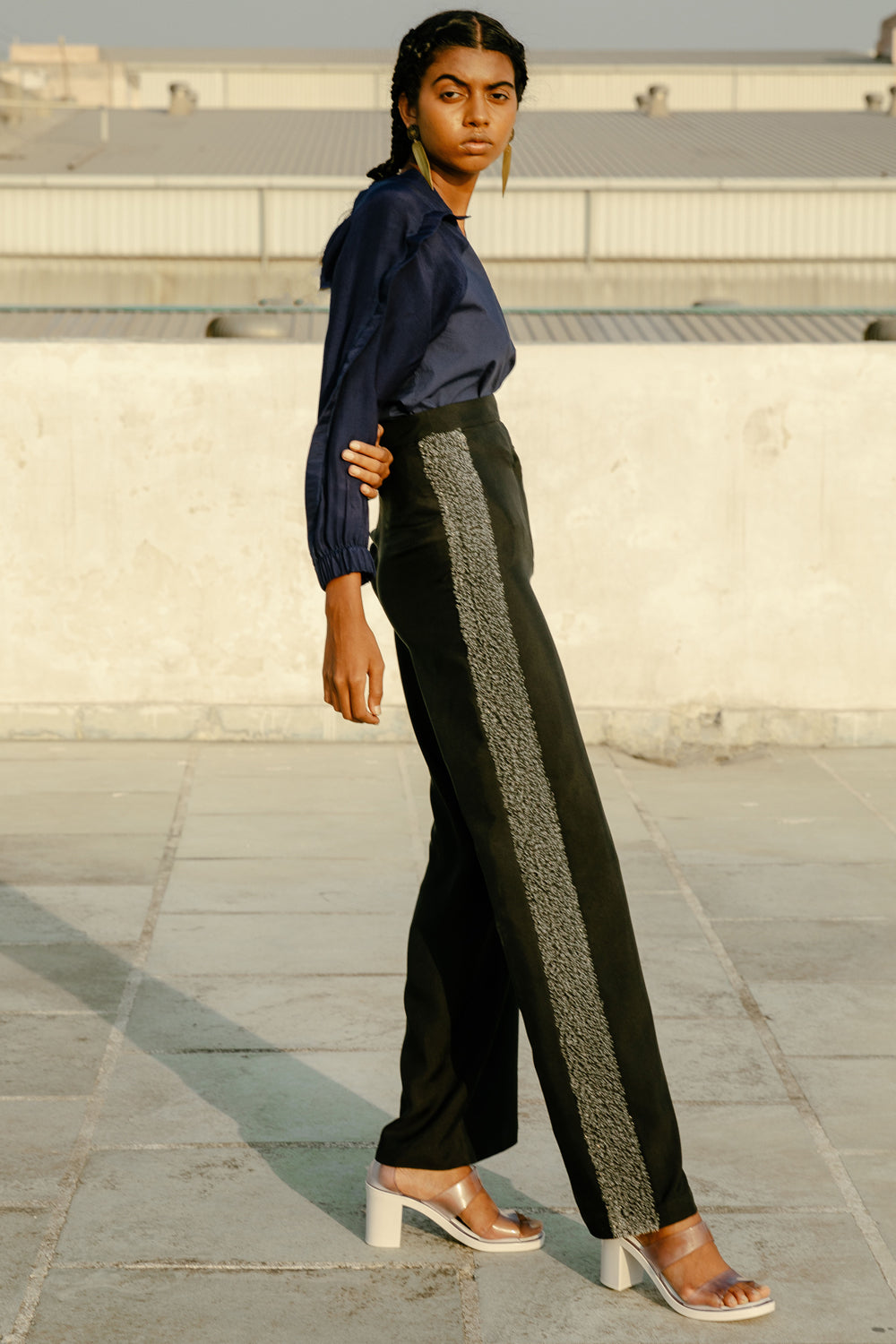 Double Waist Charcoal Trousers