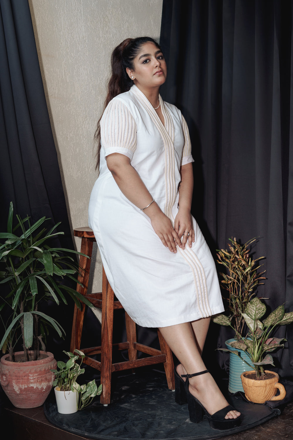 White Khadi Cotton Dress