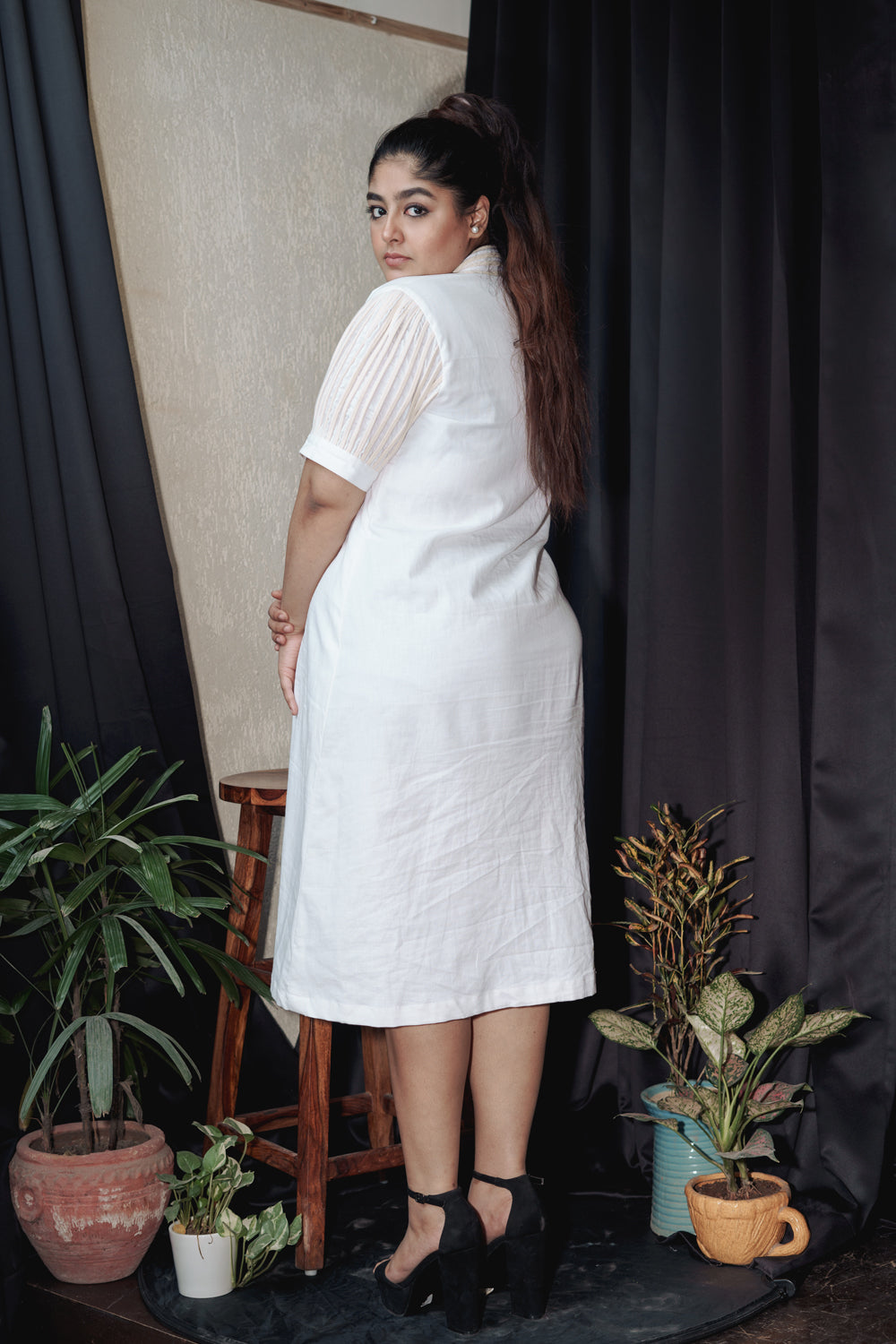 White Khadi Cotton Dress