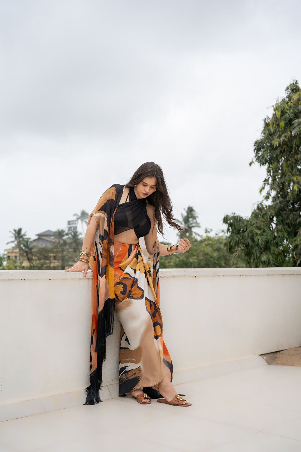 The Bali Tiger Draped Skirt Resort Set
