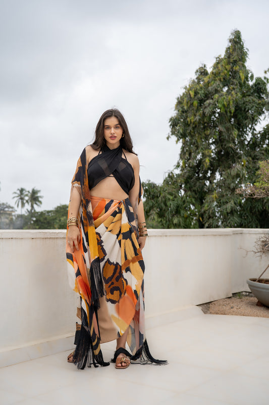 The Bali Tiger Draped Skirt Resort Set