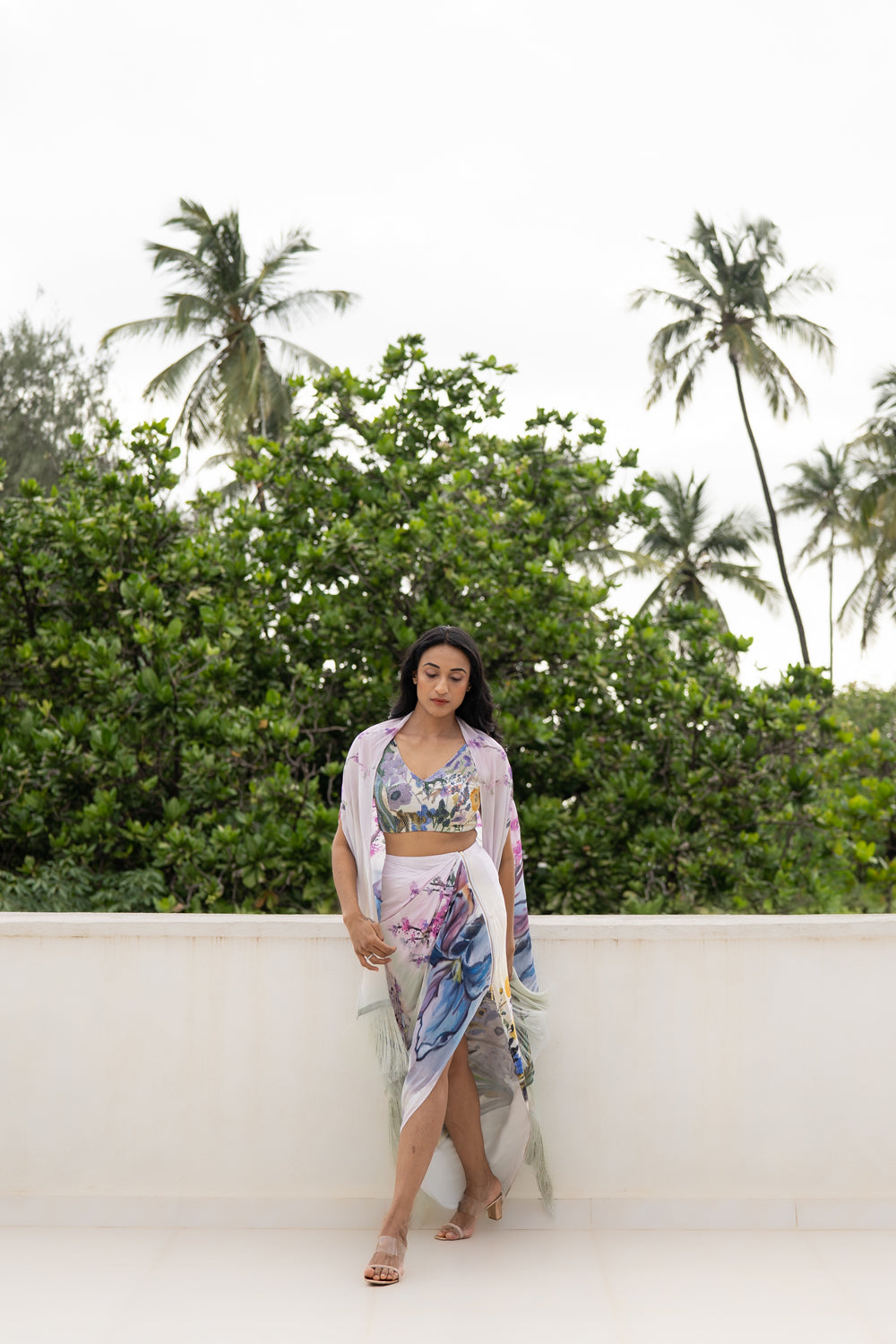 The Bali Offering Draped Skirt Indowestern Set