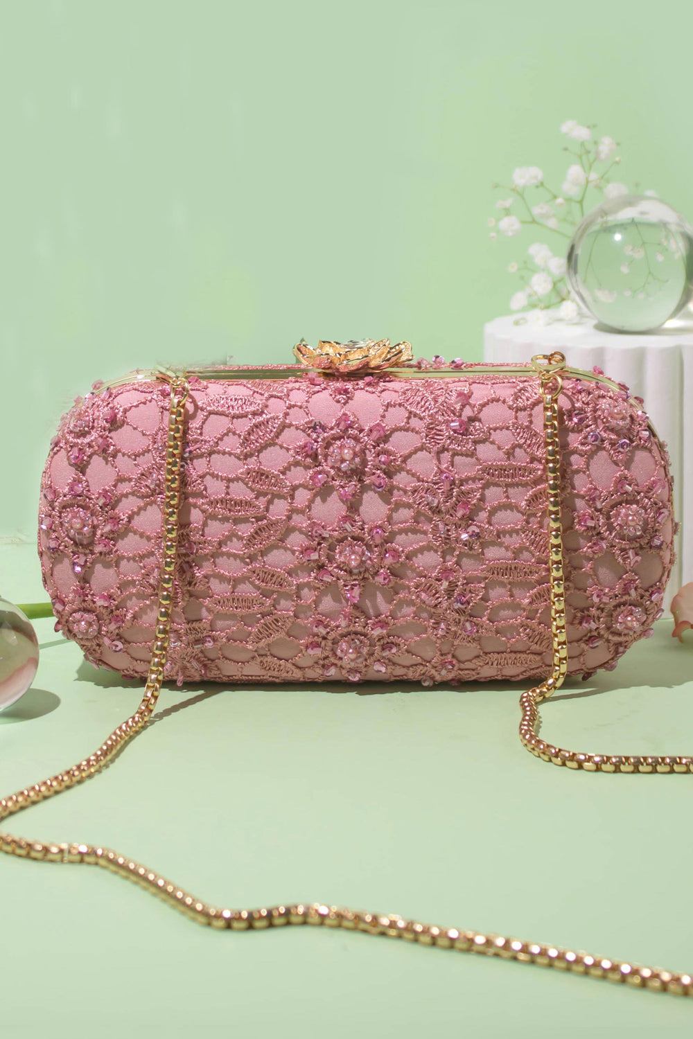 Cordon Capsule Clutch Pink