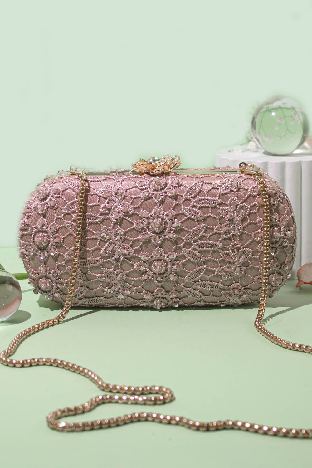 Cordon Capsule Clutch Mauve