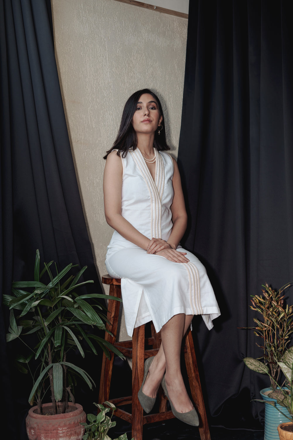 White Embroidered Dress