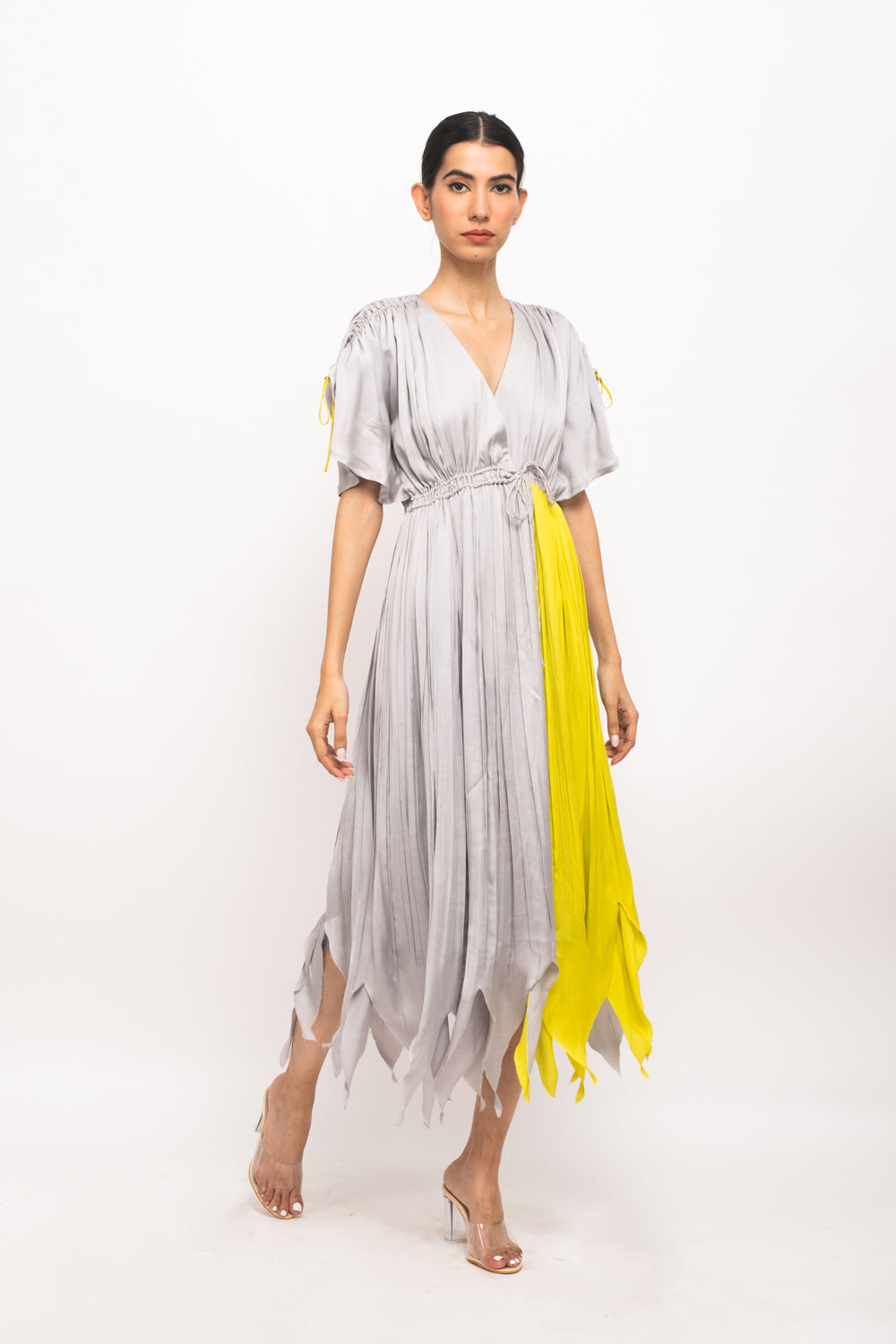 Grey-Neon Asymmetrical Dress