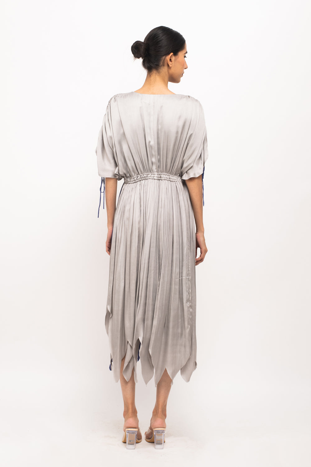 Grey-Blue  Asymmetrical Dress