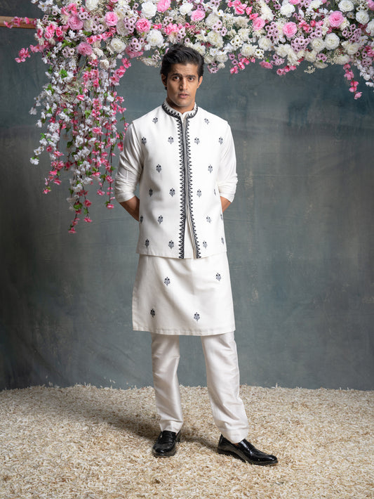 All Over Embroidery Nehru Jacket Set