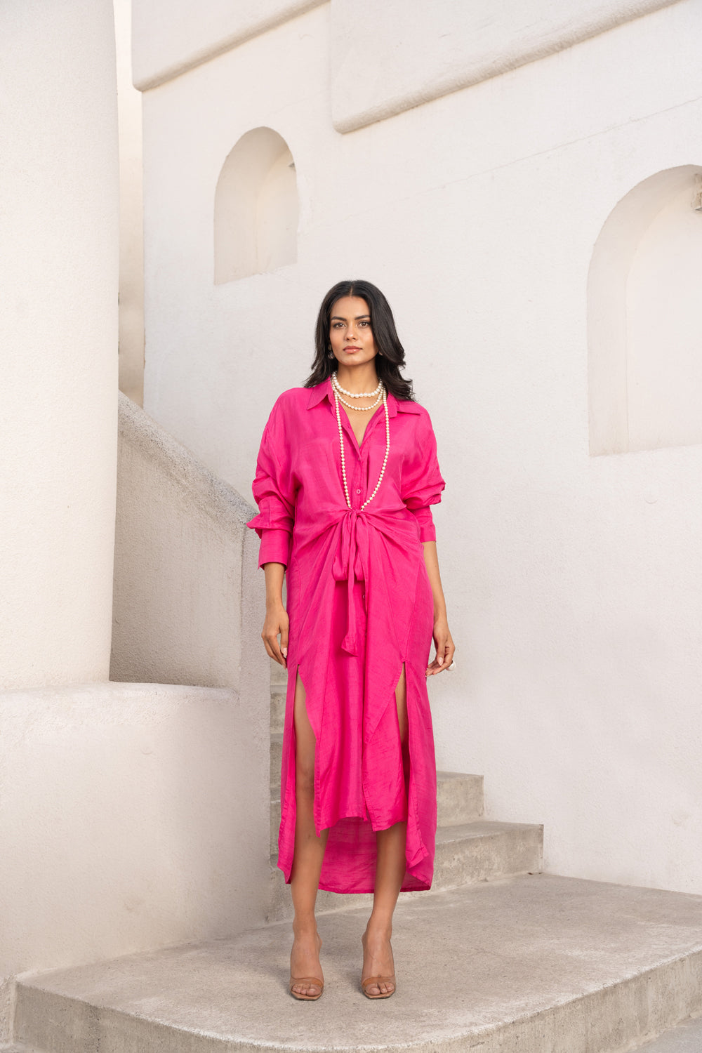 Gulbahar Tie-Up Shirt Dress